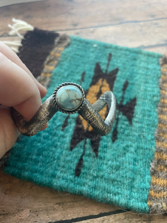 Handcrafted Golden Hills & Sterling Silver Tufa Cast Cuff Bracelet Signed