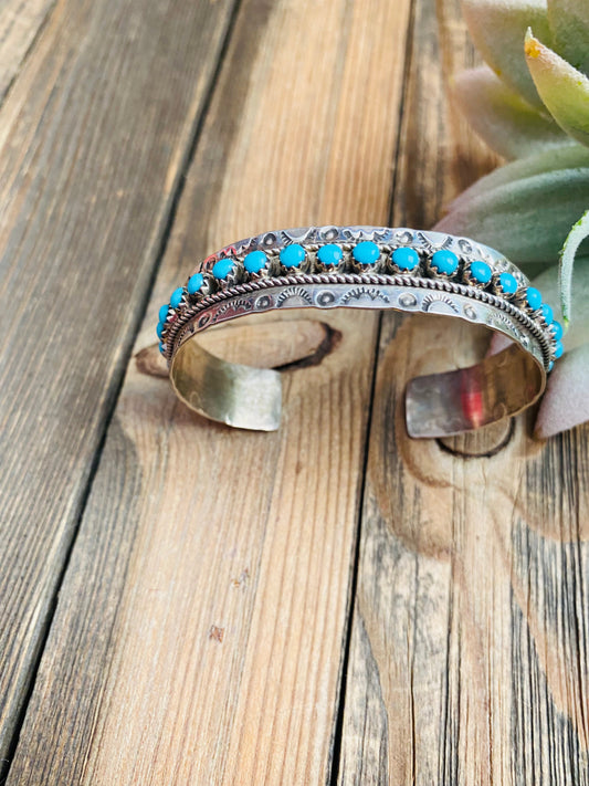 Handcrafted Turquoise & Sterling Silver Cuff Bracelet