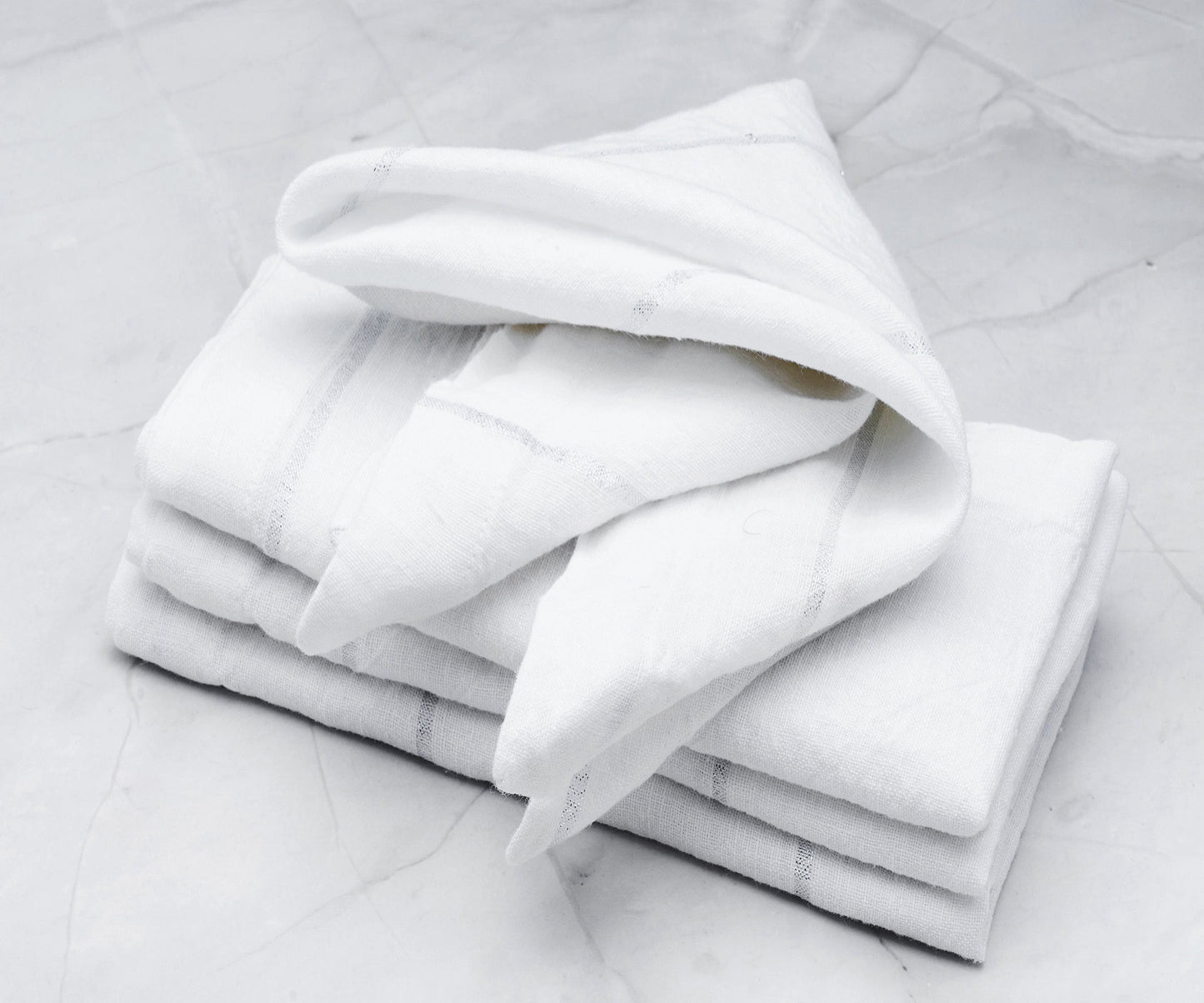 Lurex Linen Napkins - Metallic Silver Napkins