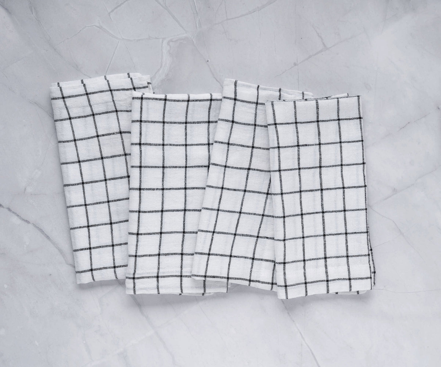 Black and White Linen Napkins