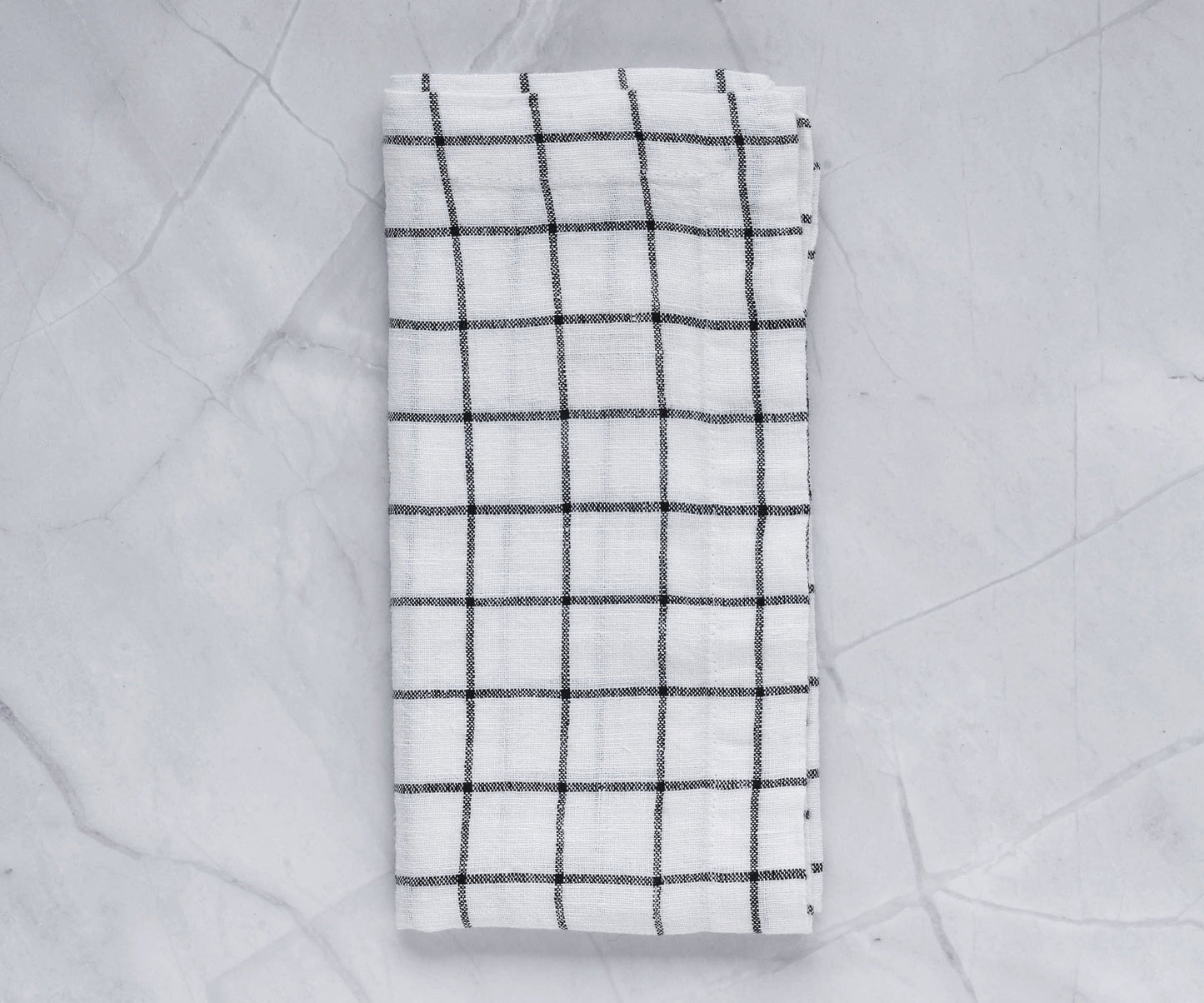 Black and White Linen Napkins