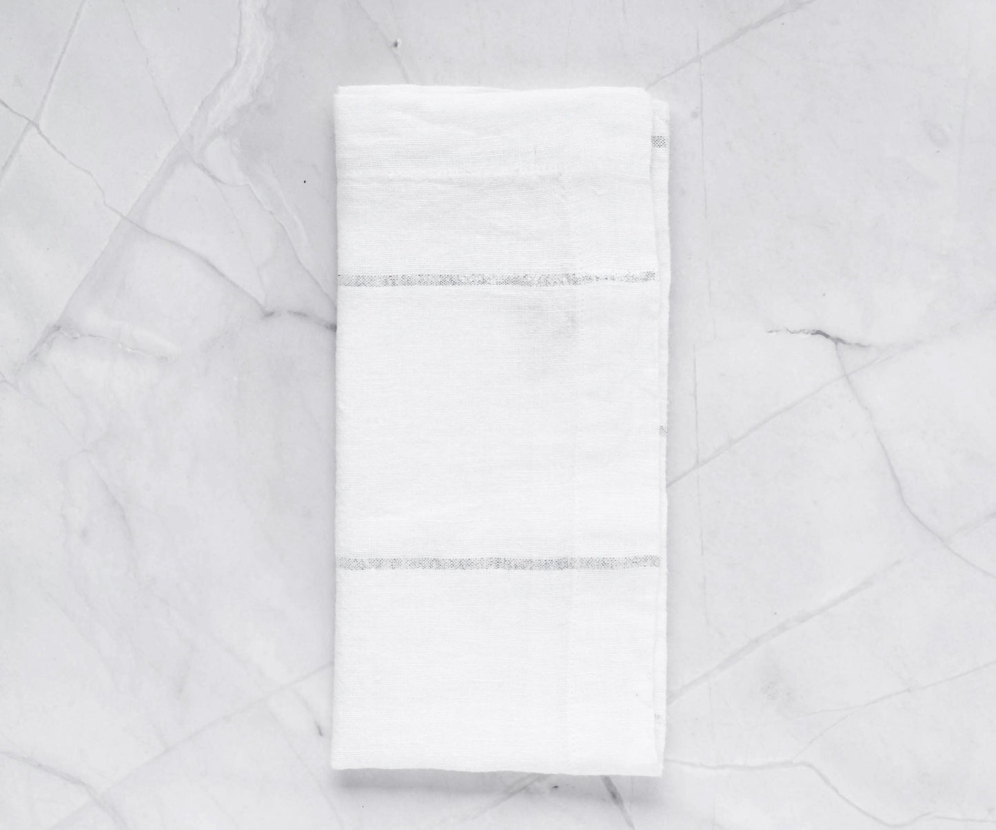 Lurex Linen Napkins - Metallic Silver Napkins