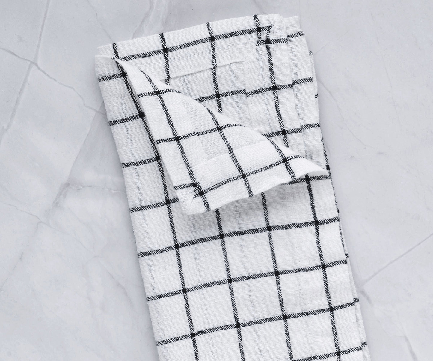Linen Napkins - Grid Napkins Set of 4 & 8