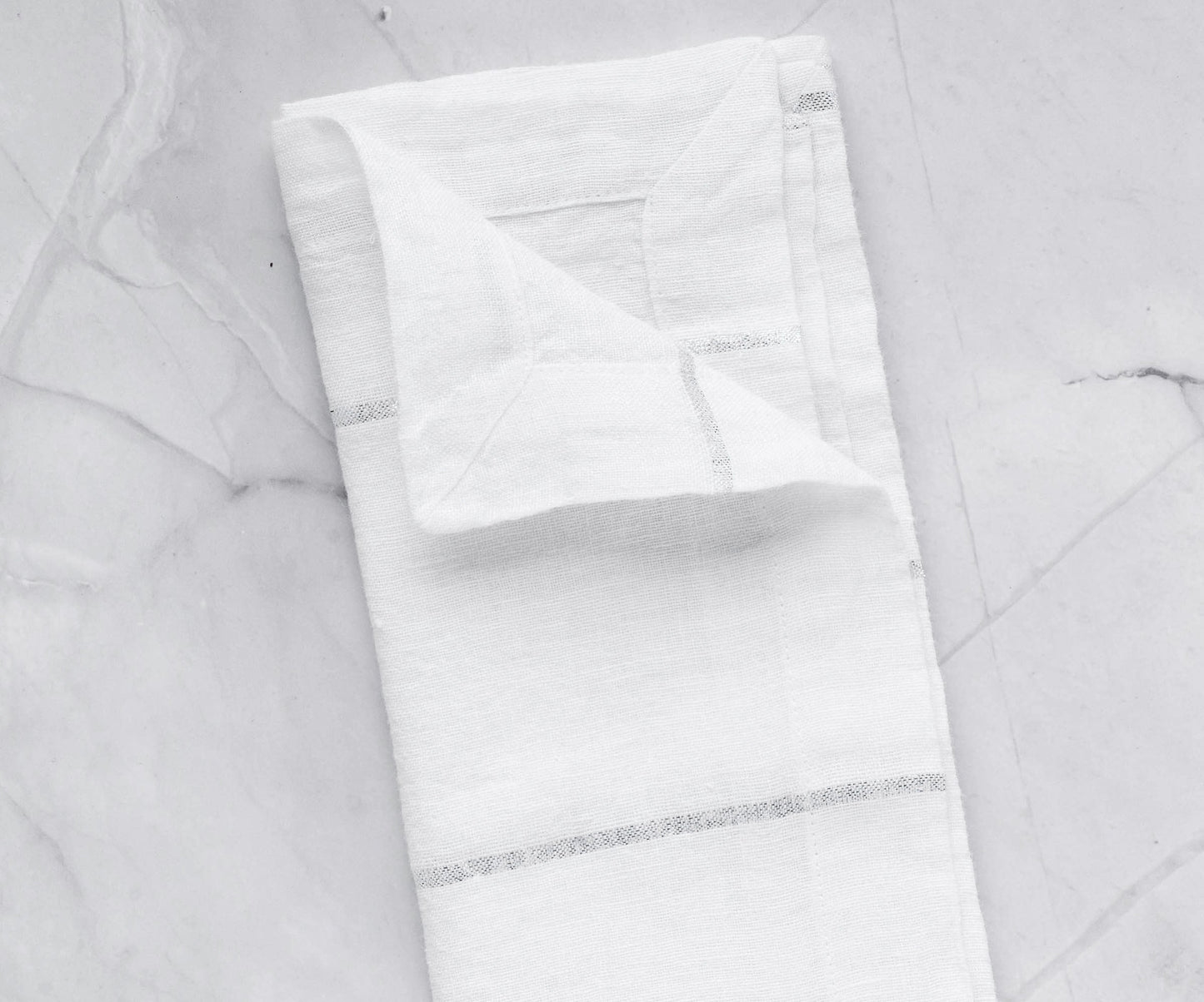 Lurex Linen Napkins - Metallic Silver Napkins