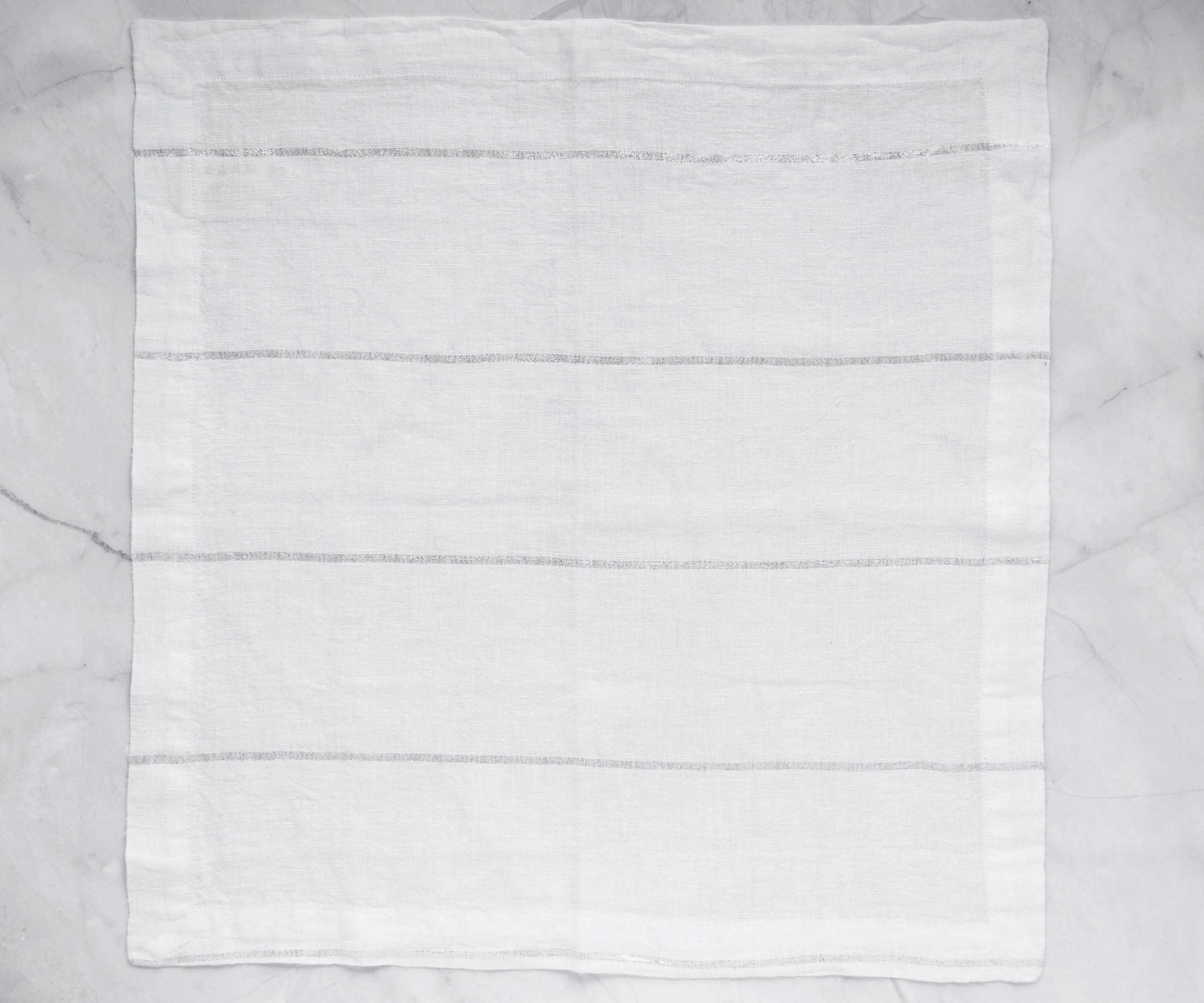 Lurex Linen Napkins - Metallic Silver Napkins