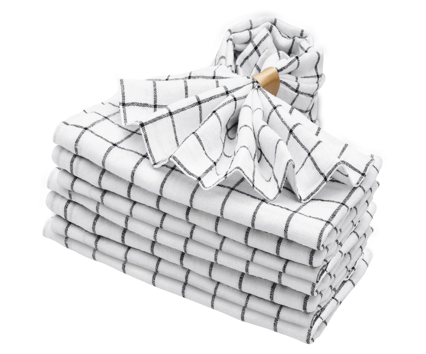 Linen Napkins - Grid Napkins Set of 4 & 8