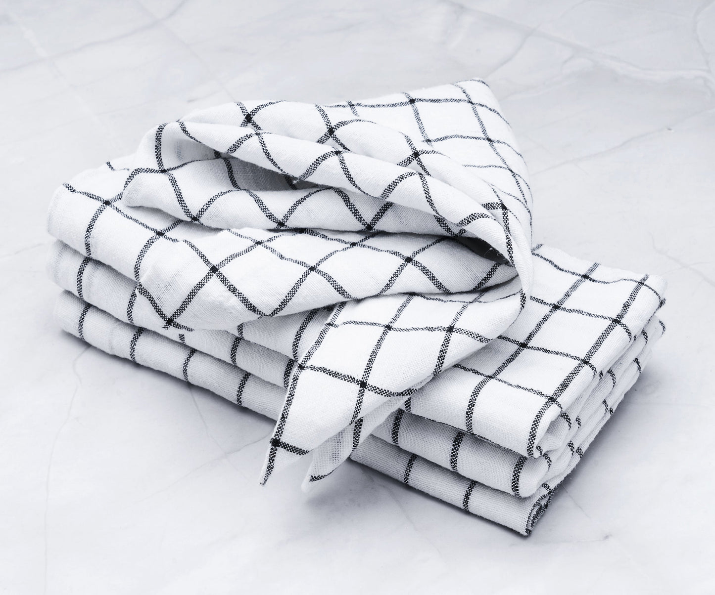 Linen Napkins - Grid Napkins Set of 4 & 8