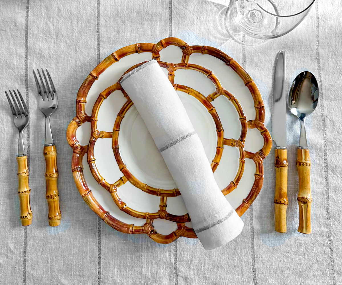 Lurex Linen Napkins - Metallic Silver Napkins