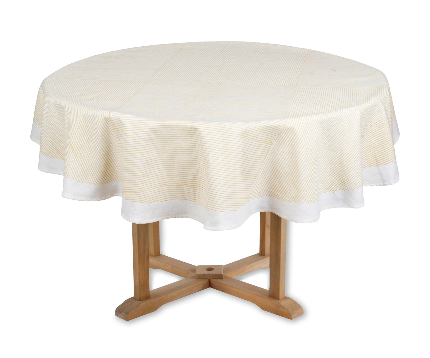 Beige Printed Round Tablecloth