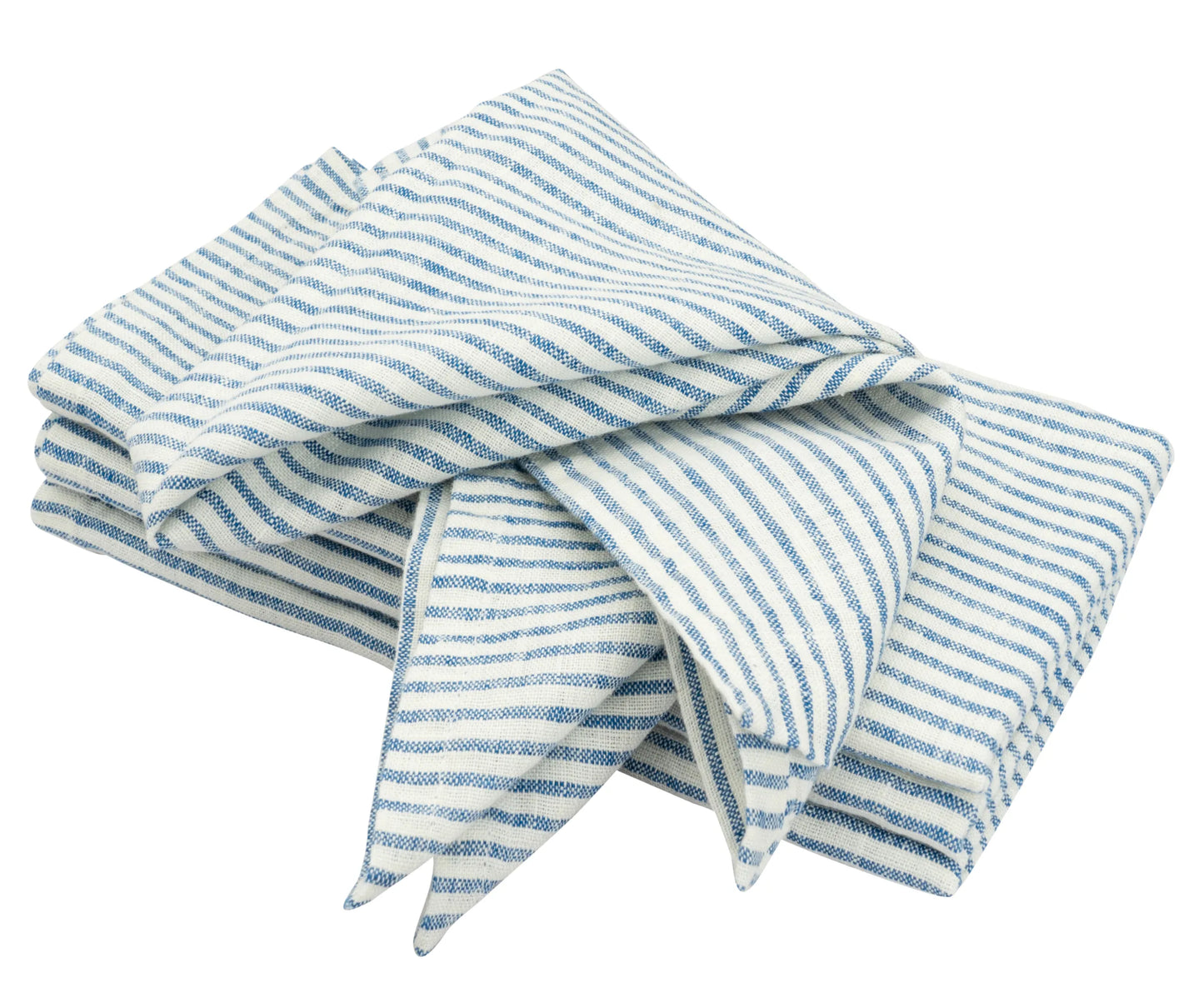 Blue Linen Striped Napkins
