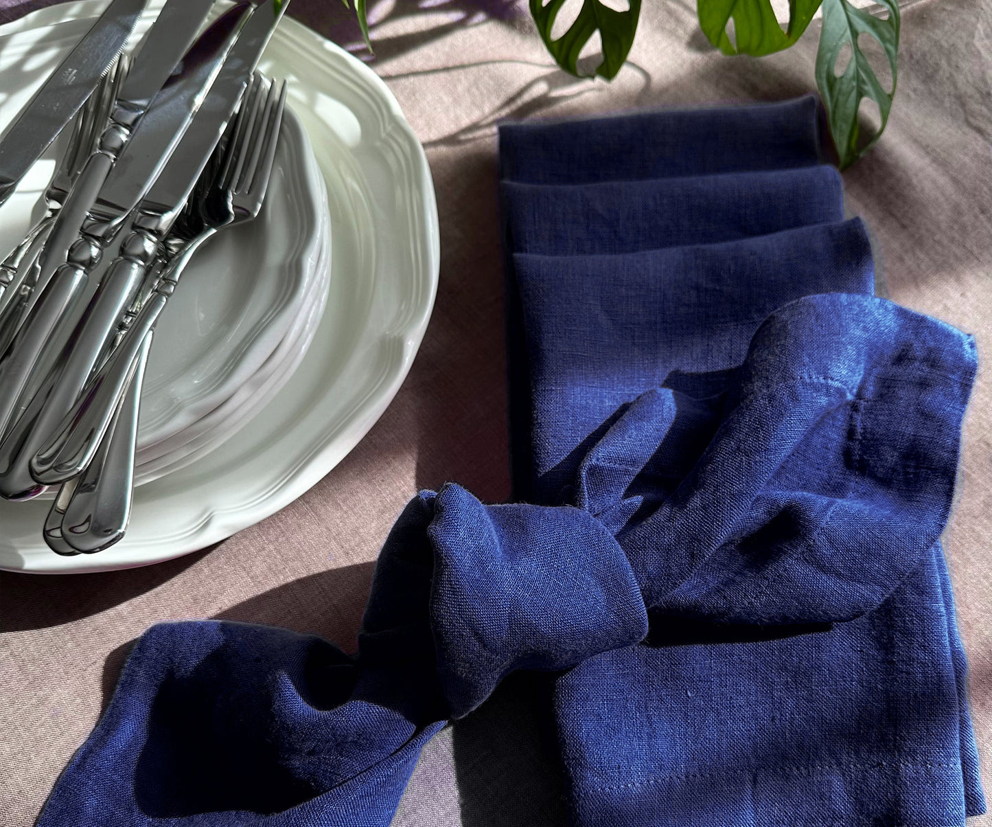 Dark Blue Linen Napkins