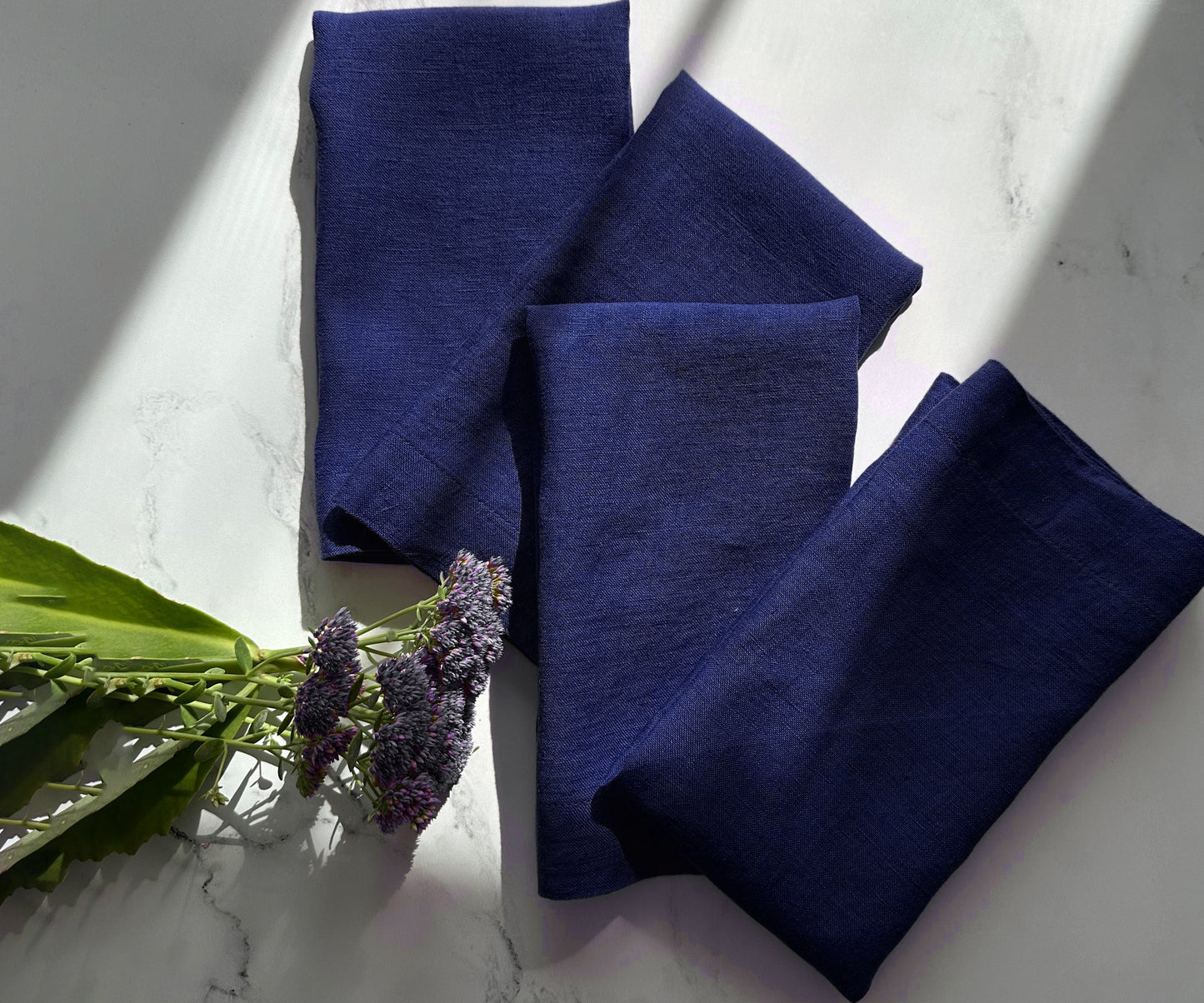 Dark Blue Linen Napkins