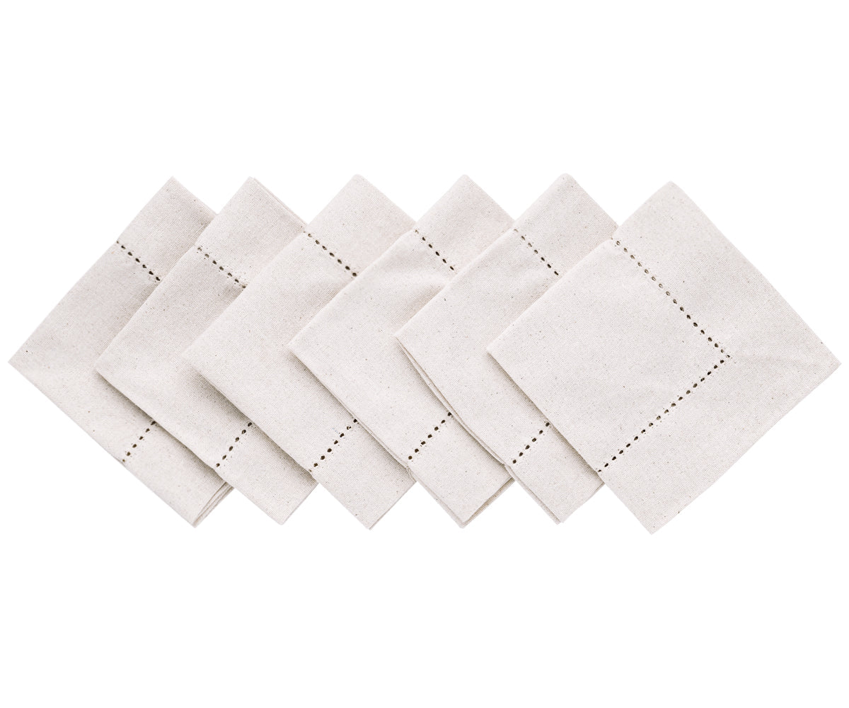 Natural Cotton Cocktail Napkins - 10 Inch
