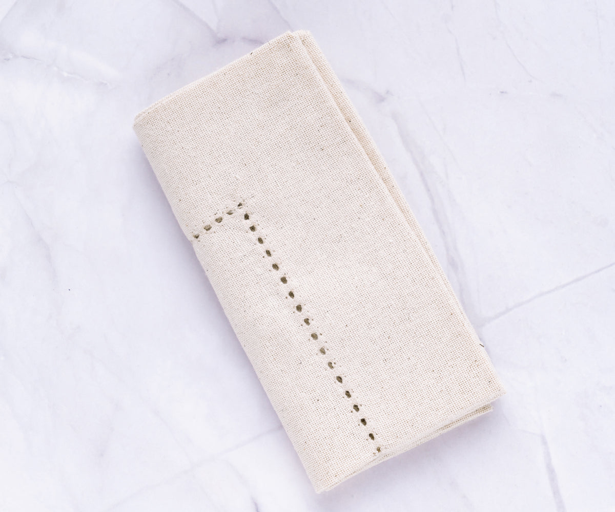 Hemstitch Cocktail Napkins - Set of 12