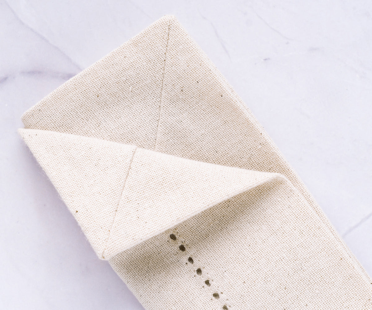 Hemstitch Cocktail Napkins - Set of 12