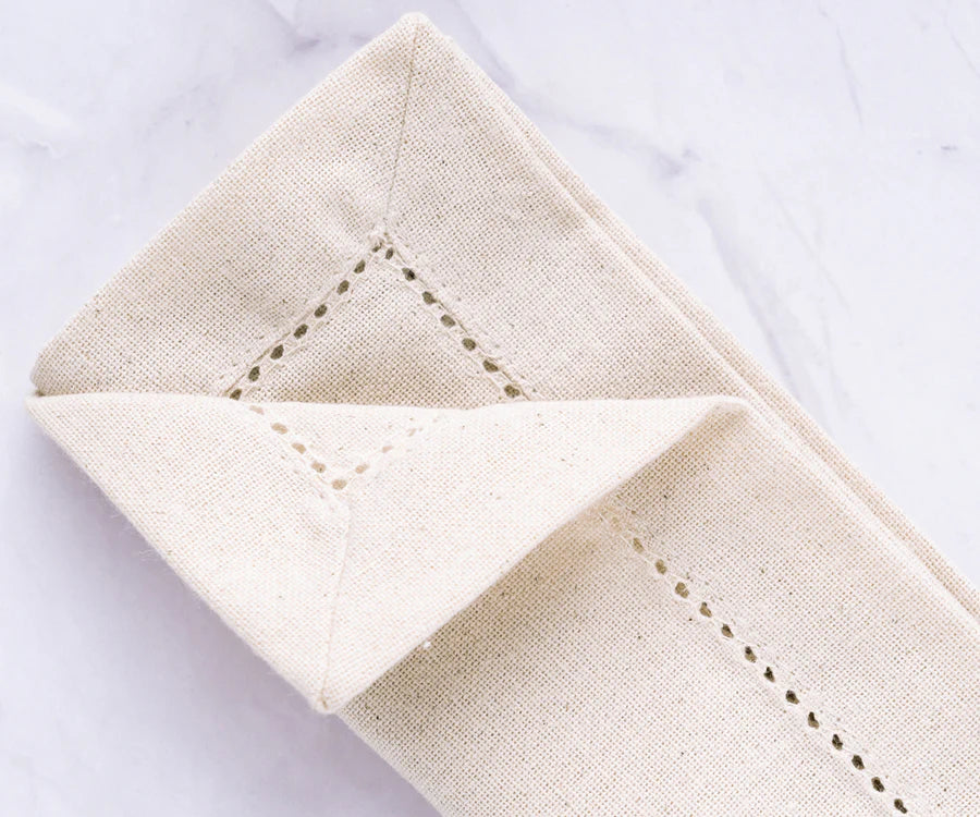 Natural Hemstitched Napkins - 20 inch