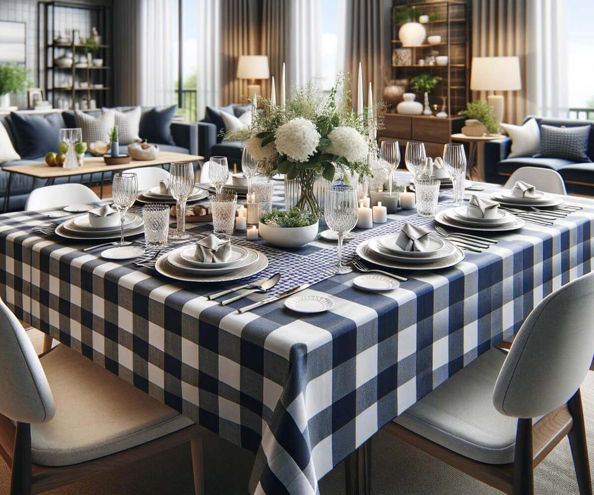 Navy Blue Tablecloth