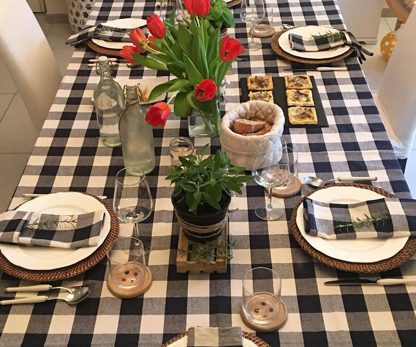 Cotton Napkins - Plaid Cloth Napkins