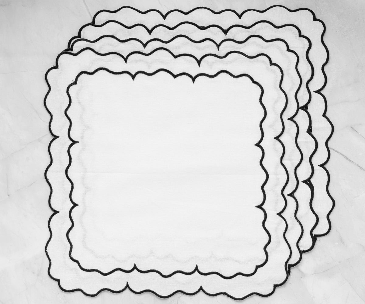 Scallop Trim Napkins - 100% Linen