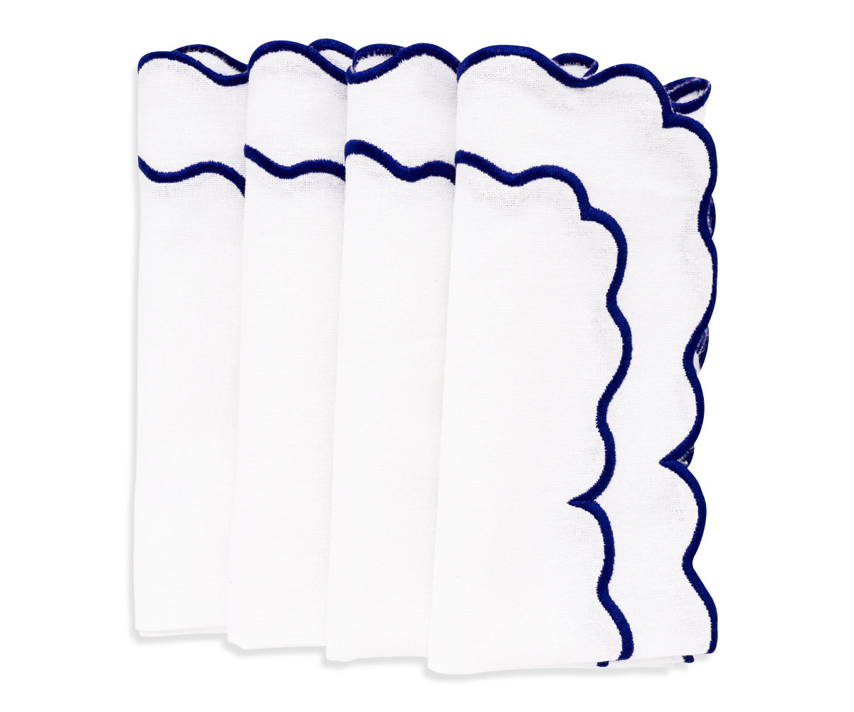 Scallop Trim Napkins - 100% Linen
