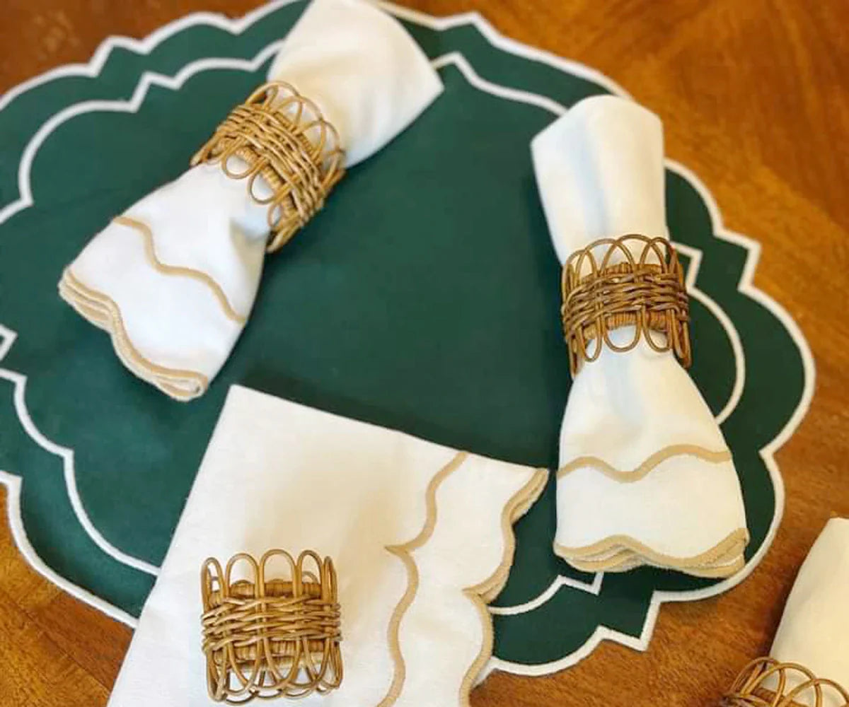 Scallop Trim Napkins - 100% Linen