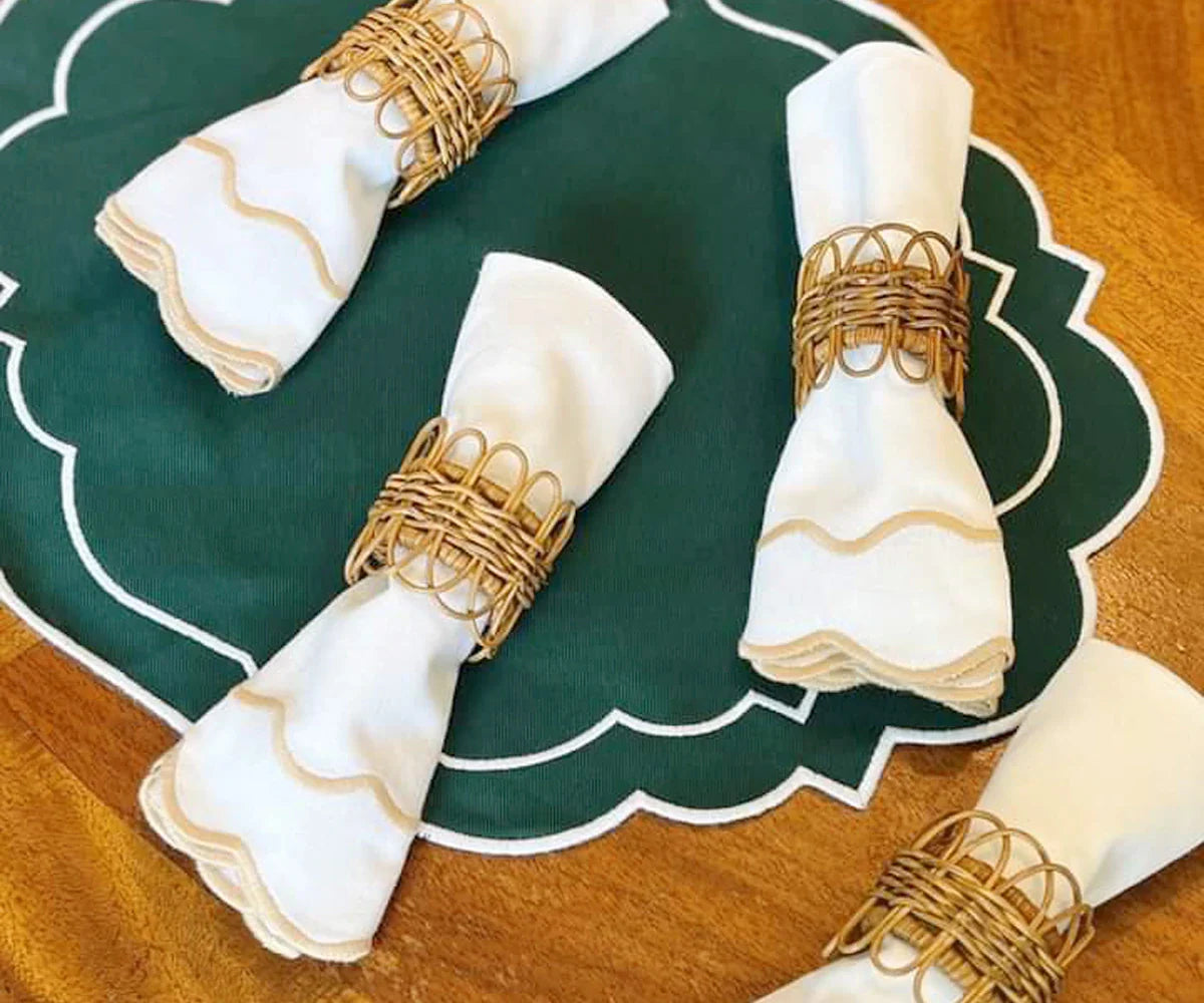 Scallop Trim Napkins - 100% Linen