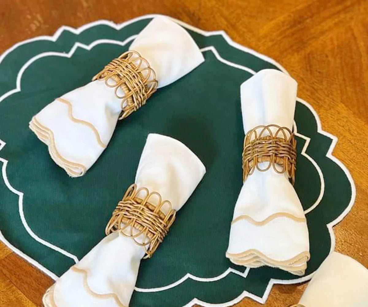 Scallop Trim Napkins - 100% Linen