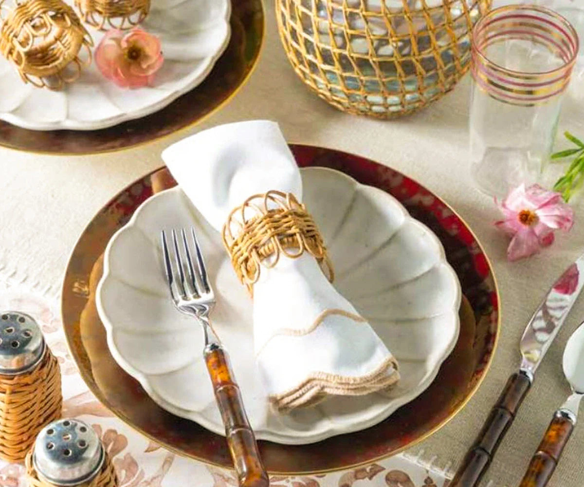 Scallop Trim Napkins - 100% Linen
