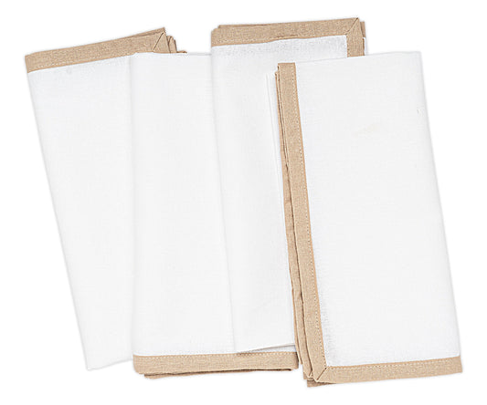 Beige Border Napkins Set of 4