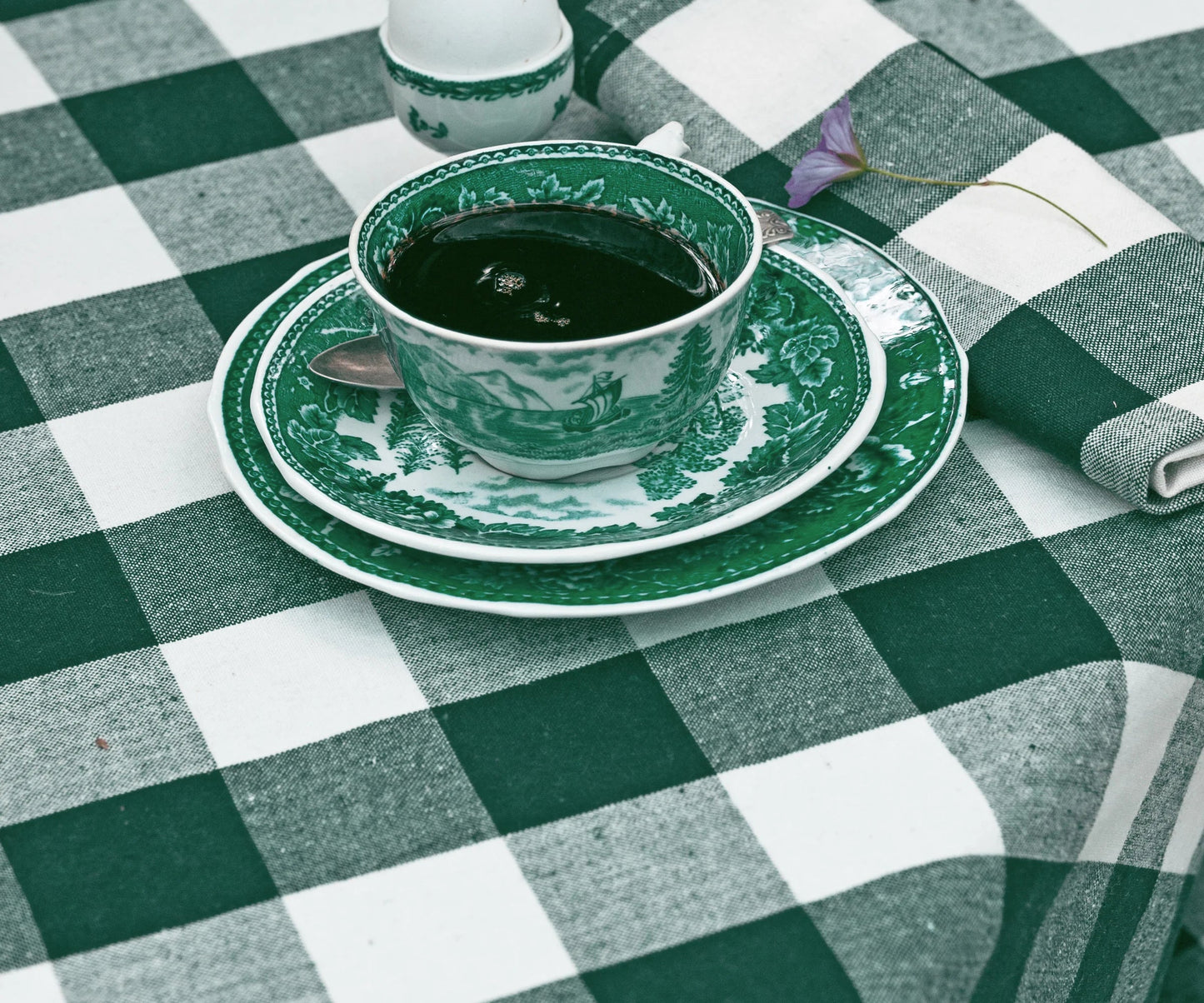 Green Checkered Tablecloth - Cloth Tablecloths