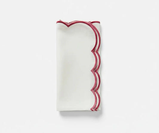 White Napkins With Scalloped Trim