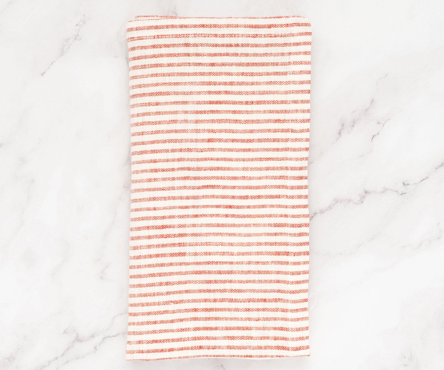Red Linen Striped Napkins