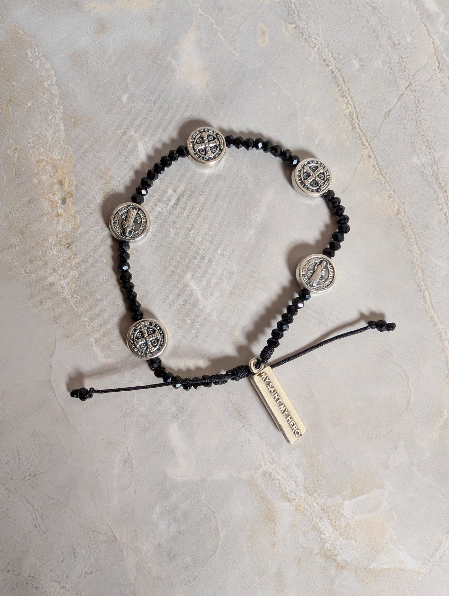 Blessed Christmas Light Bracelet Black & Silver