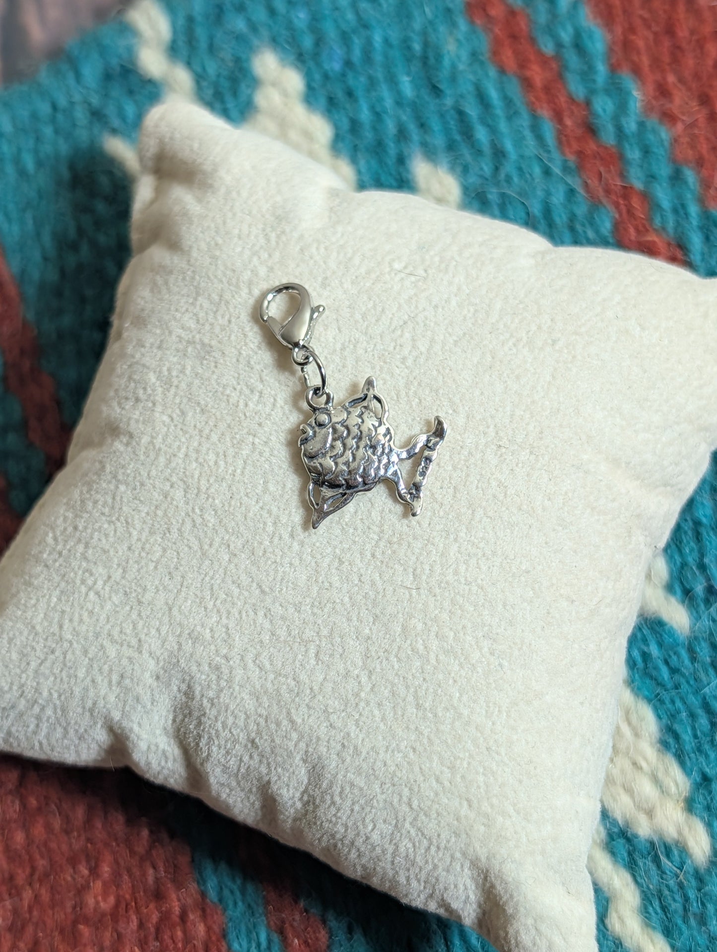 Handcrafted Angelfish Charm Sterling Silver
