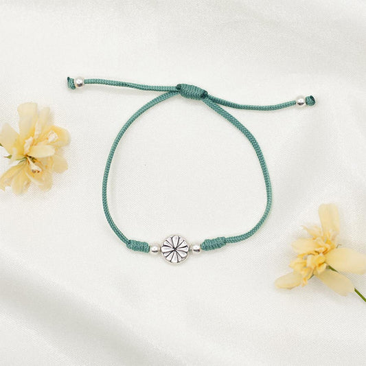 Sage Bloom Bracelet With Silver Flower