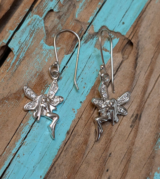 Fairy CZ & Sterling Silver Earrings