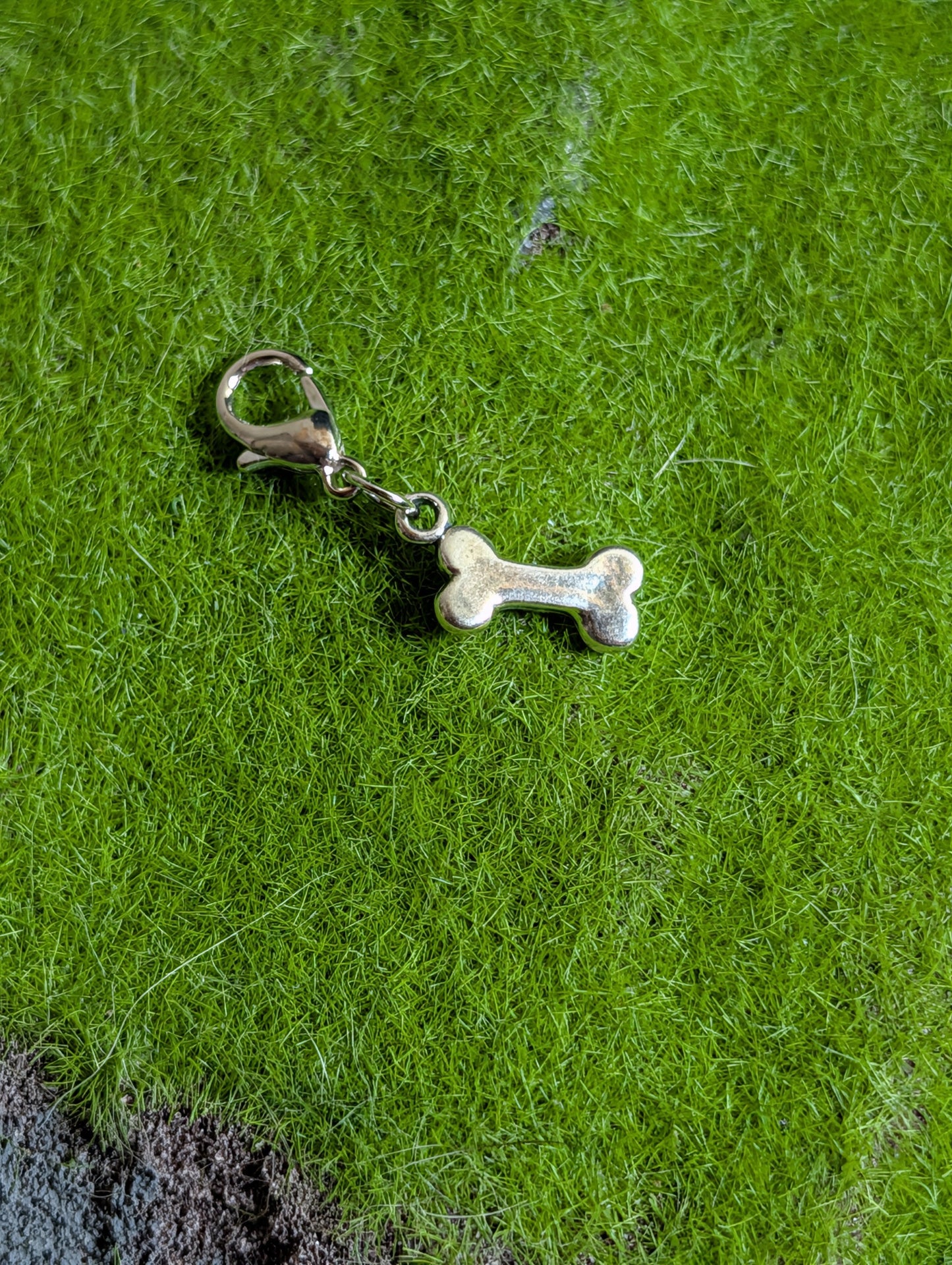Handcrafted Small Dog Bone Charm Sterling Silver