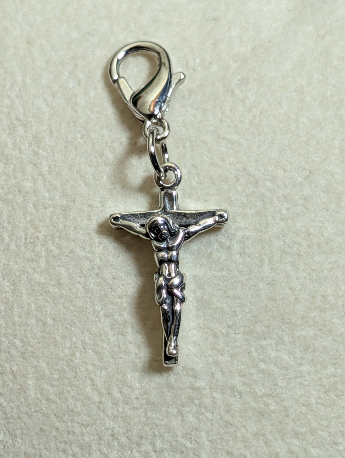 Handcrafted Jesus Cross Charm Sterling Silver