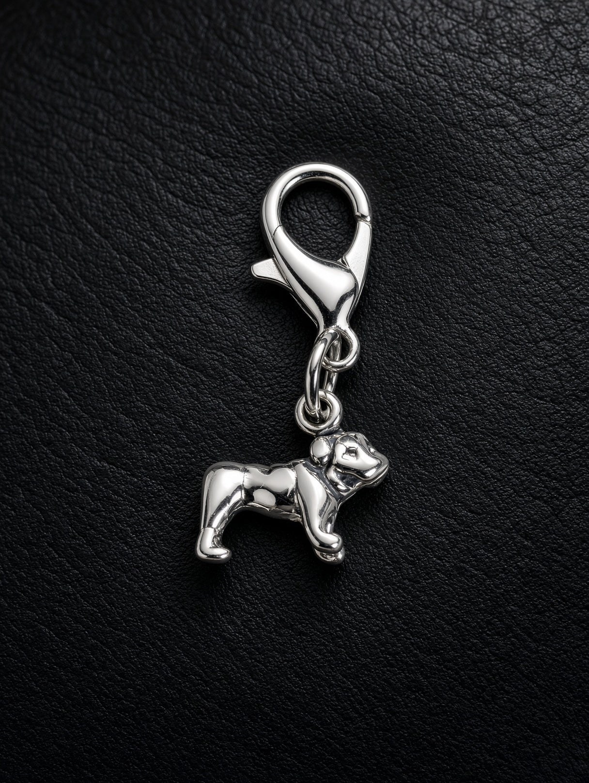 Handcrafted Mini Bulldog Charm Sterling Silver