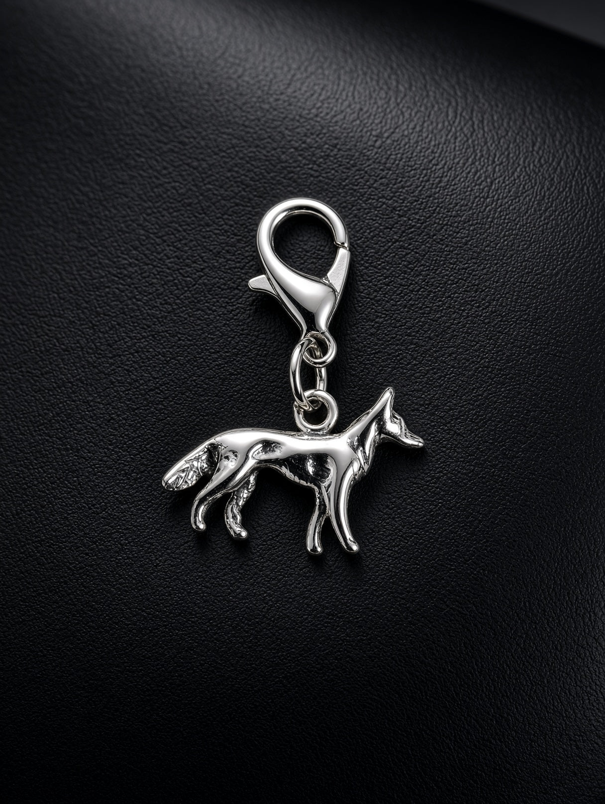 Handcrafted Small Shepherd Dog Charm Sterling Silver Variant 1