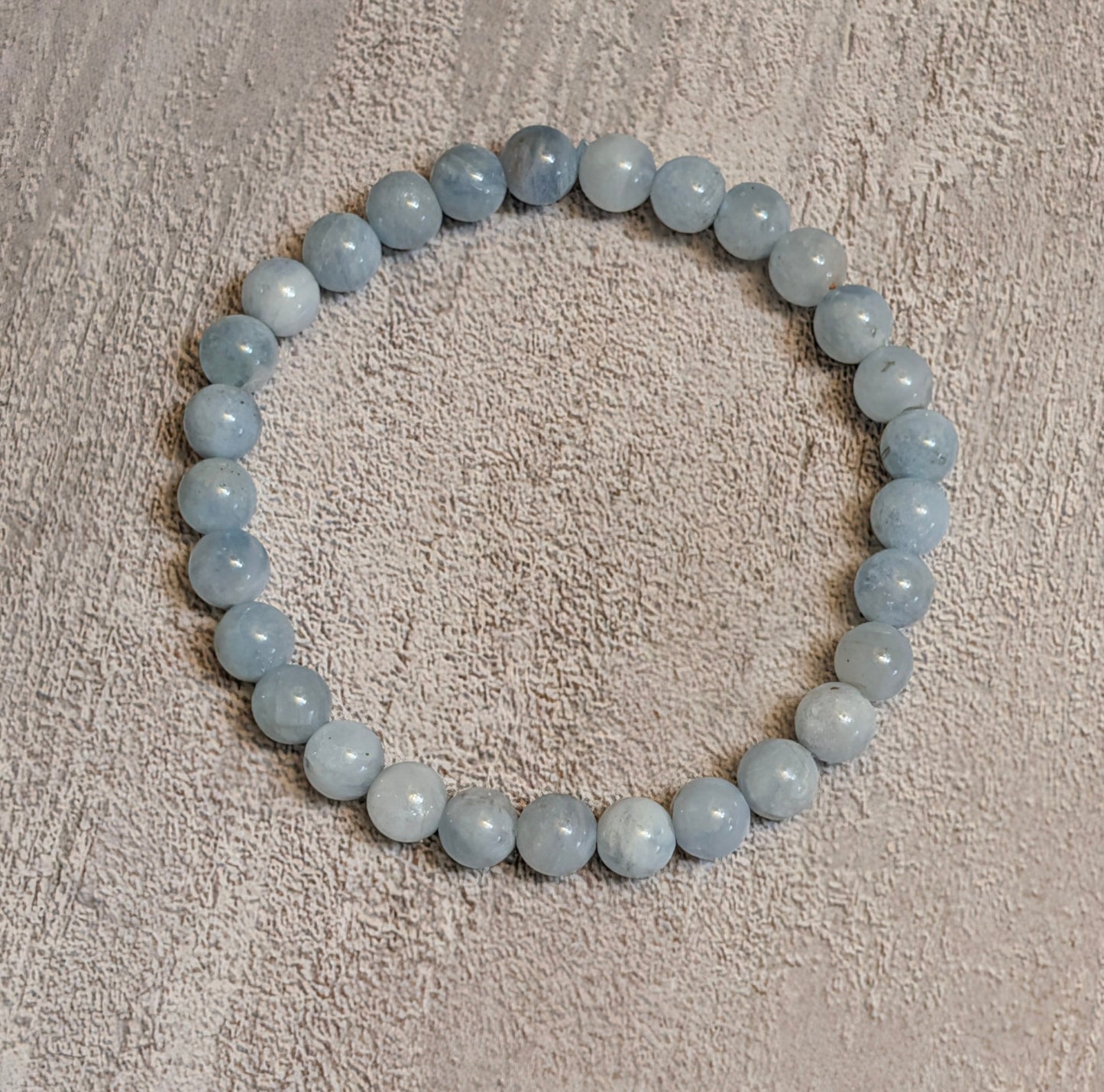Blue Aquamarine Kid's Beaded Stretch Bracelet