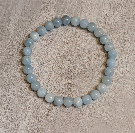 Blue Aquamarine Kid's Beaded Stretch Bracelet