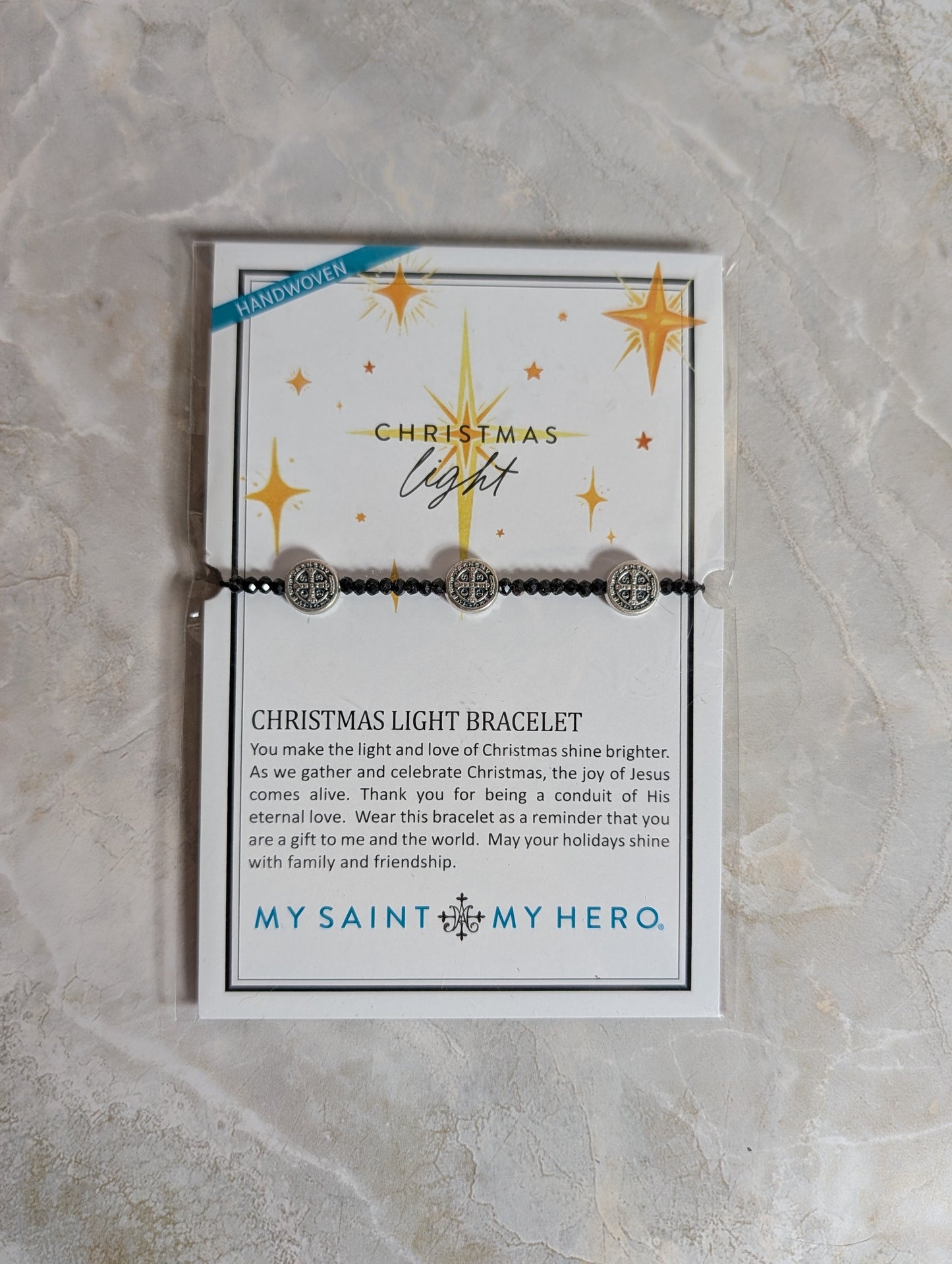 Blessed Christmas Light Bracelet Black & Silver