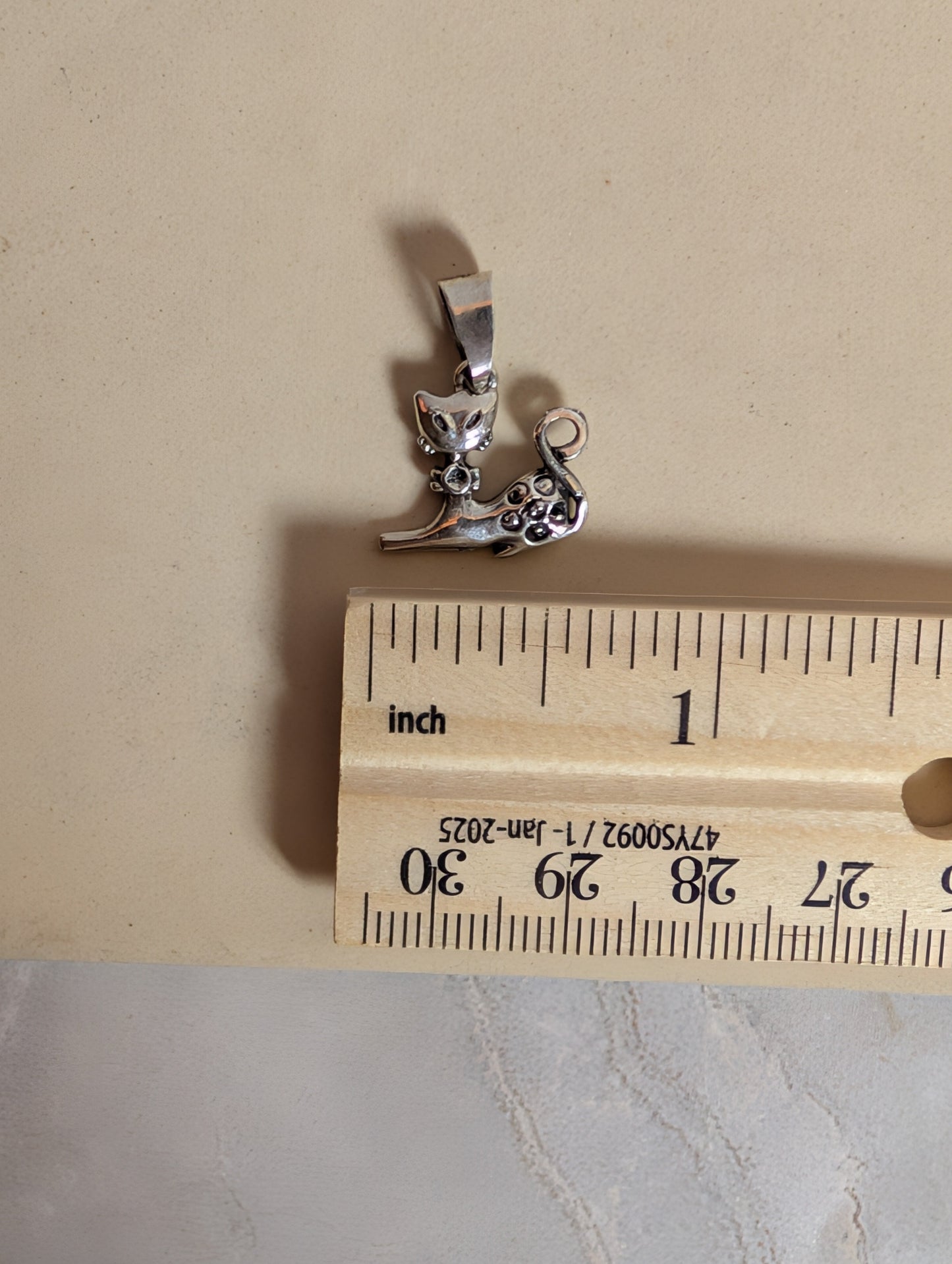 Fancy Cat Sterling Silver Pendant