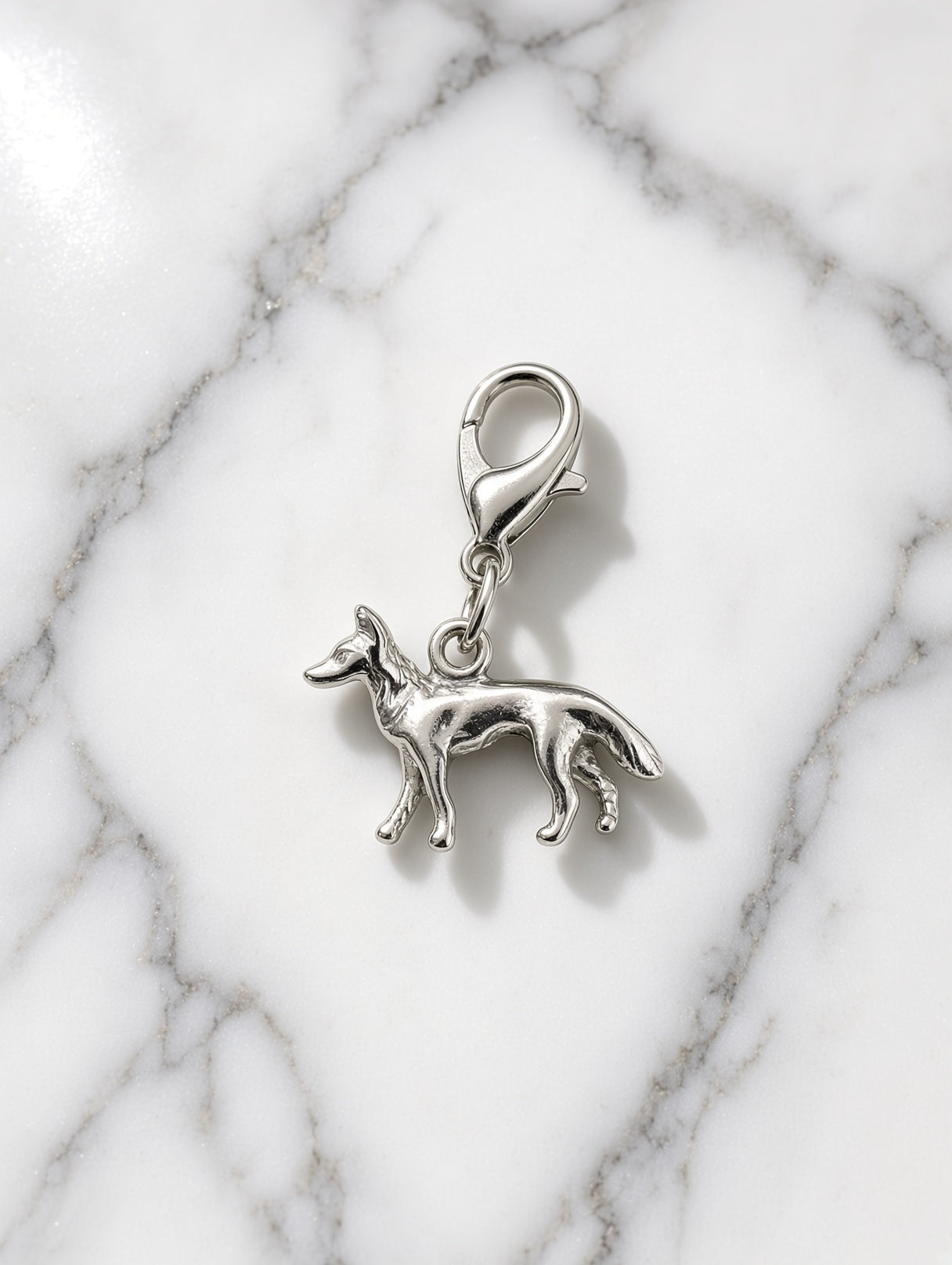 Handcrafted Small Shepherd Dog Charm Sterling Silver Variant 1