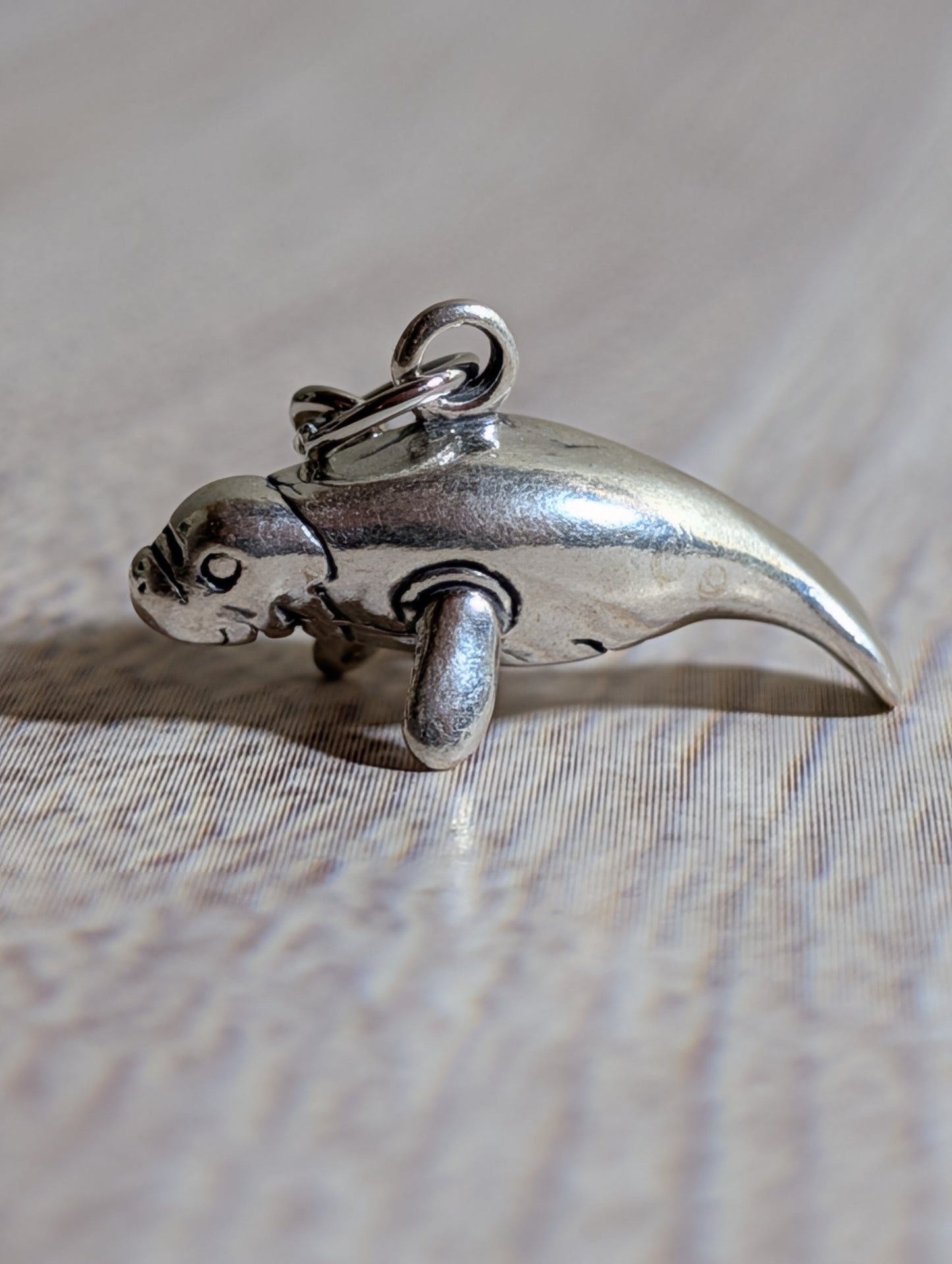 Handcrafted Manatee Animal Charm Sterling Silver
