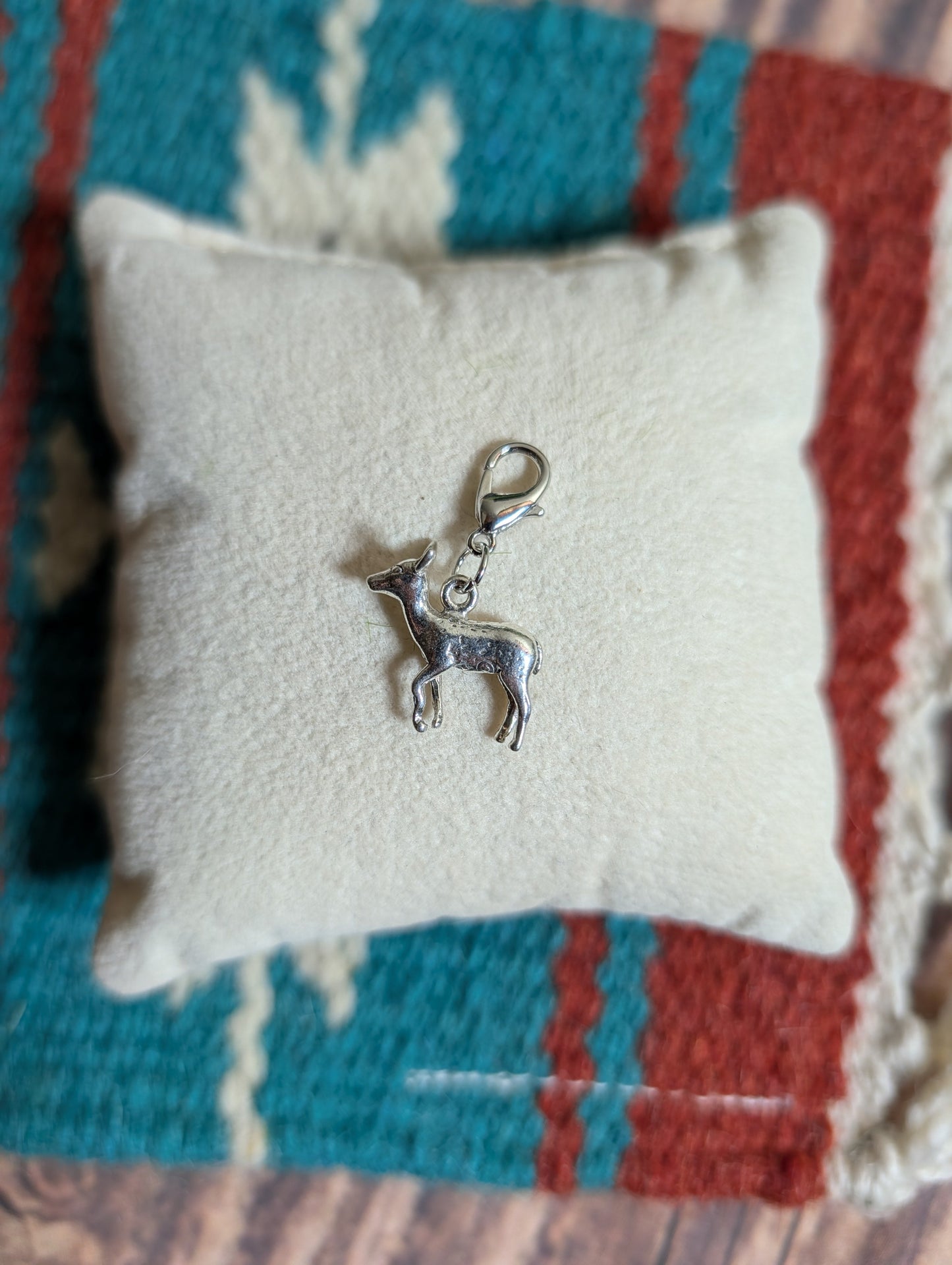 Handcrafted Fawn Deer Charm Sterling Silver