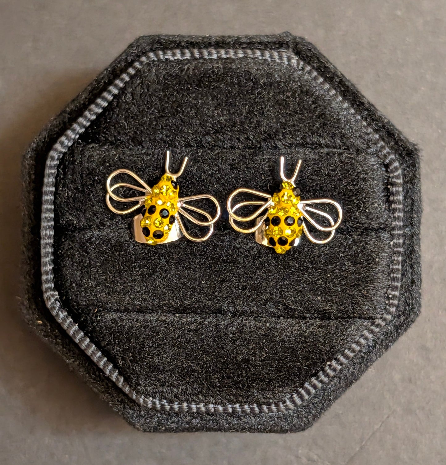 Bumble Bee CZ Sterling Silver  Earrings