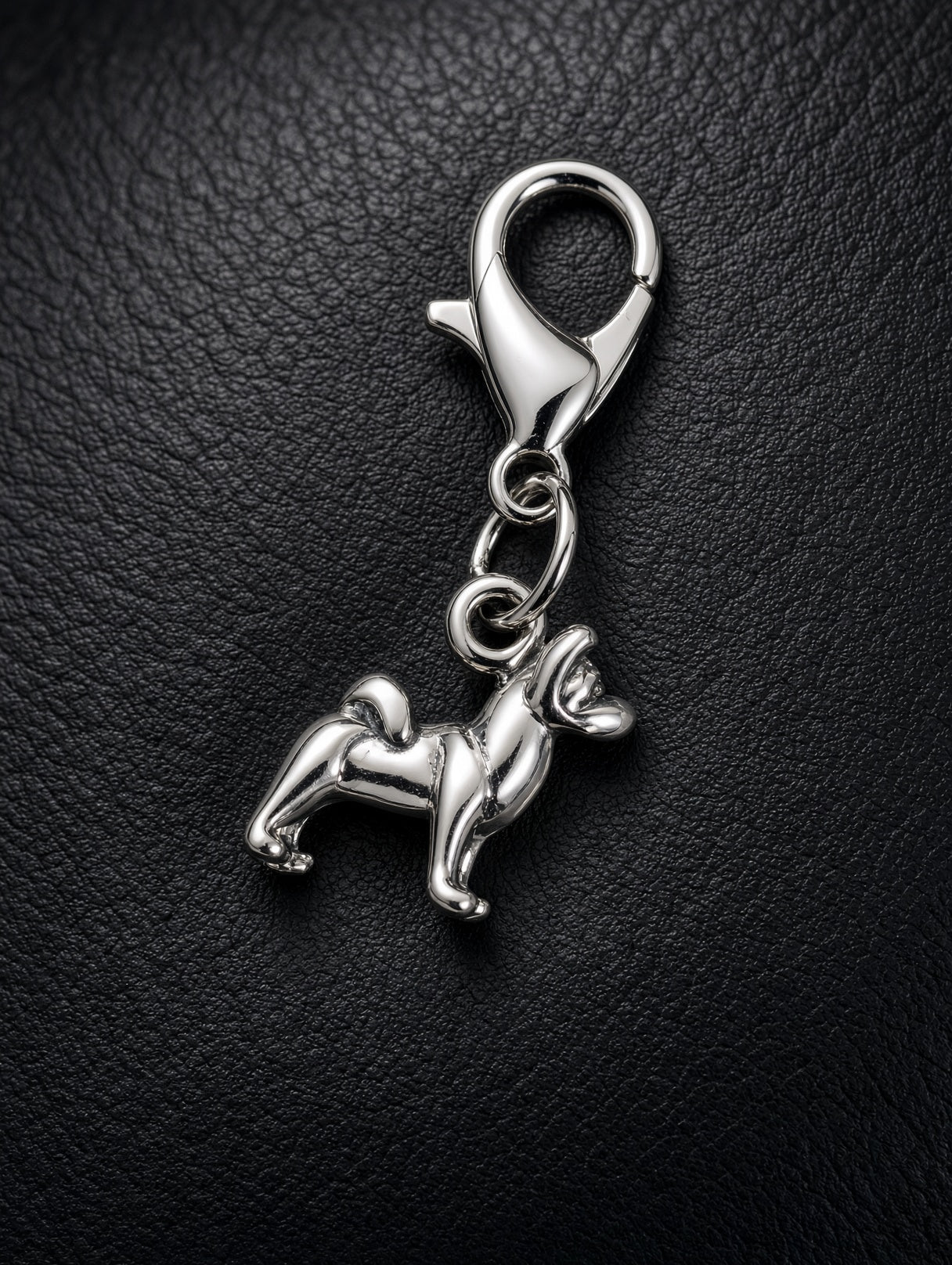 Handcrafted Mini Akita Dog Charm Sterling Silver