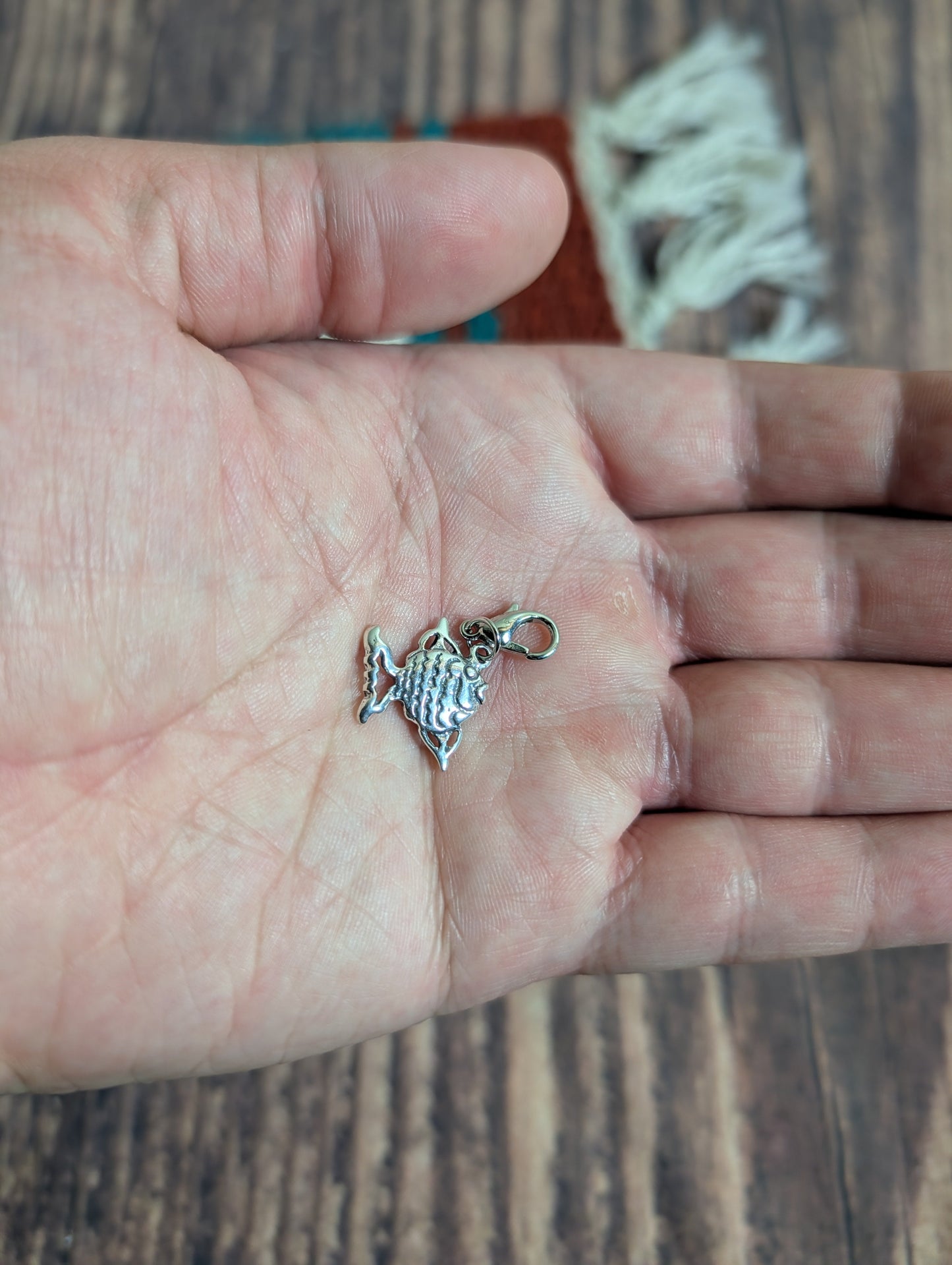 Handcrafted Angelfish Charm Sterling Silver